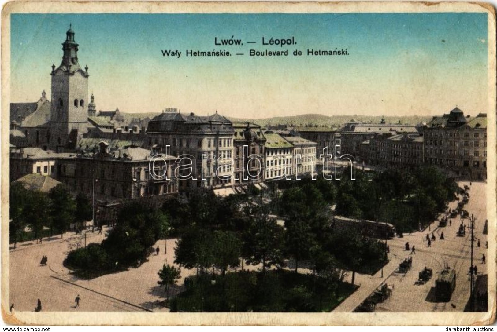 T3 Lviv, Lwów, Lemberg; Waly Hetmanskie / Boulevard De Hetmanski / Street View, Trams + 1916 K.u.K. Infanterieregiment N - Ohne Zuordnung