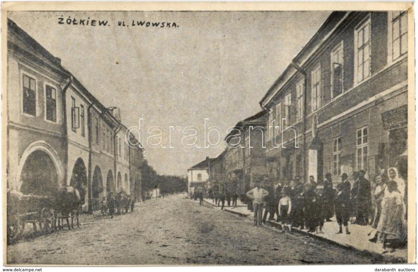 ** T2/T3 Zhovkva, Zsovkva, Zólkiew; Ul. Lwowska / Lembergergasse / Lviv Street With Shops. N. Apfelschnitt (EK) - Ohne Zuordnung