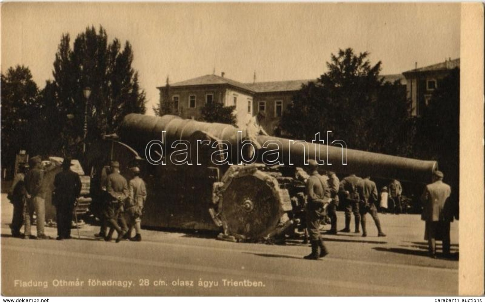 ** T1/T2 Osztrák-magyar Katonák 28 Cm-es Olasz ágyúval Trientben. Fladung Othmár Főhadnagy Felvétele. Hadifénykép Kiállí - Ohne Zuordnung