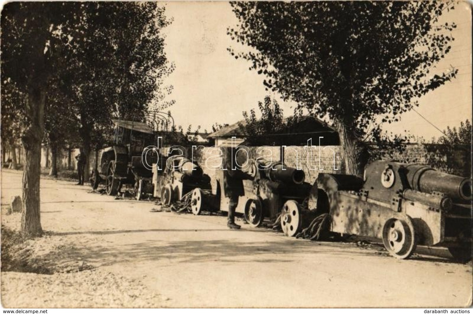 * T2/T3 Zsákmányolt Olasz Mozsarak / WWI Austro-Hungarian K.u.K. Military, Captured Italian Mortar Cannons. Photo - Ohne Zuordnung