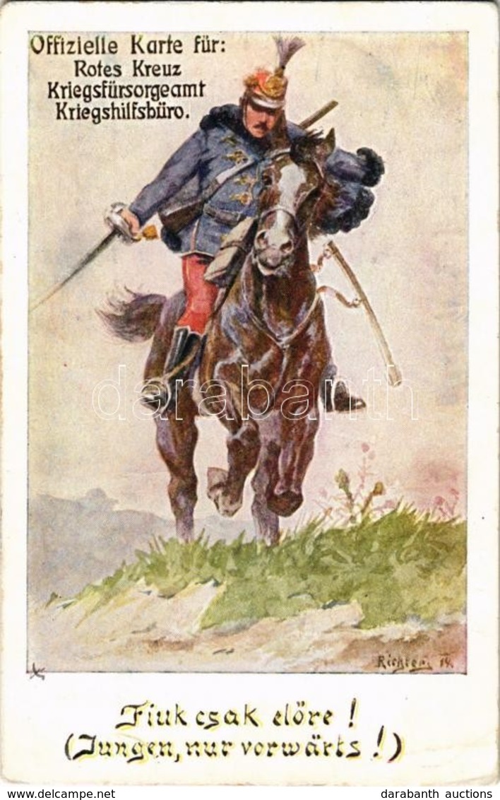 * T2/T3 1915 Fiúk Csak Előre! / Jungen Nur Vorwärts! Offizielle Karte Für Rotes Kreuz Kriegsfürsorgeamt Kriegshilfsbüro  - Ohne Zuordnung