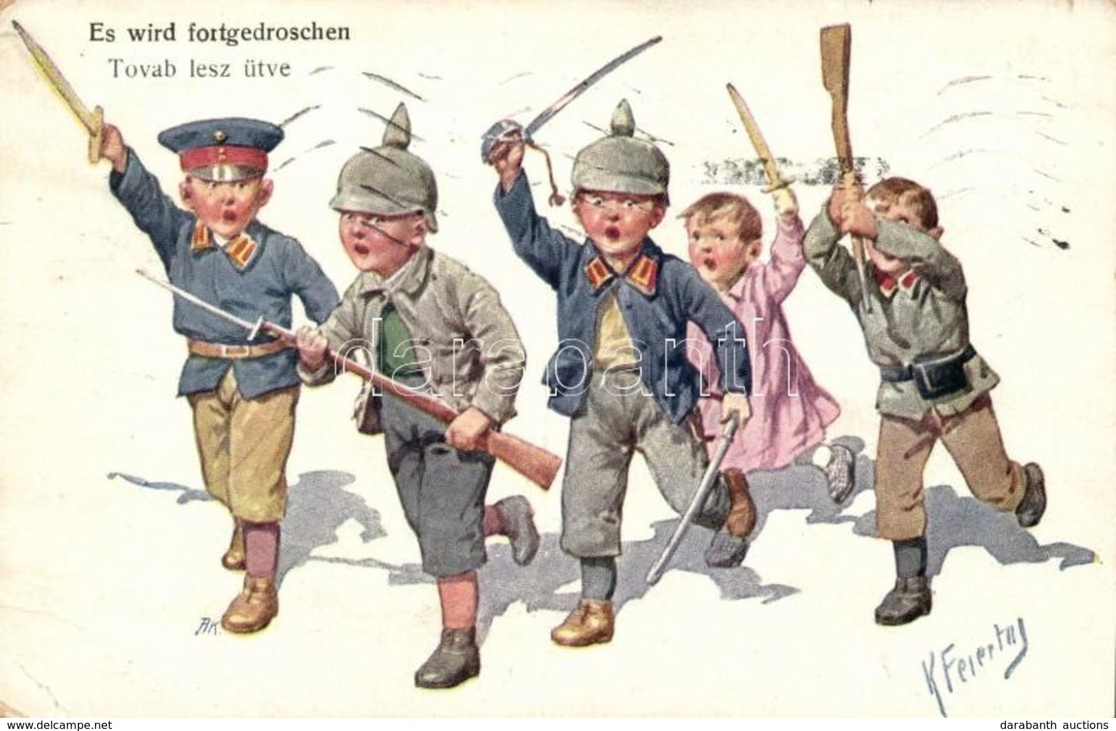 T3 Tovább Lesz ütve / WWI K.u.K. Military, Children, B.K.W.I. 169-7. S: K. Feiertag (EB) - Ohne Zuordnung