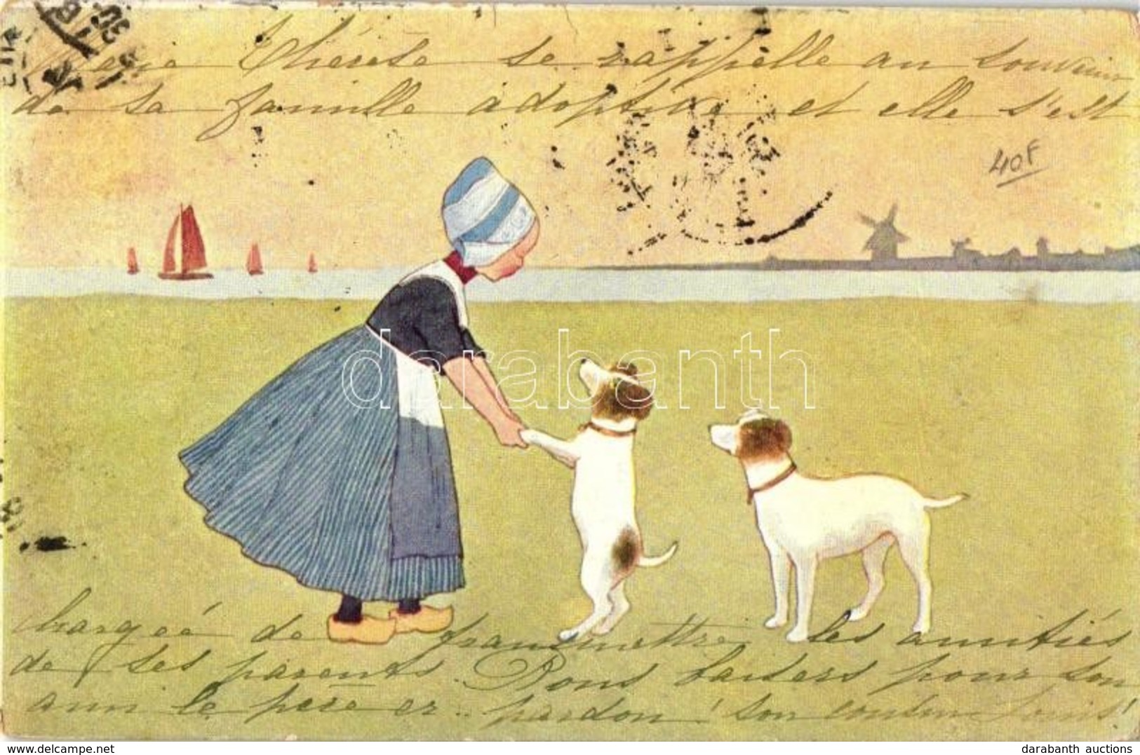 T4 Dutch Girl With Dogs, B.K.W.I. 648-1. (b) - Ohne Zuordnung
