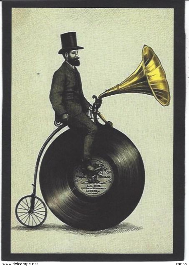 CPM Phonographe Gramophone Musique Cycle Grand Bi Cyclisme Non Circulé - Musica E Musicisti