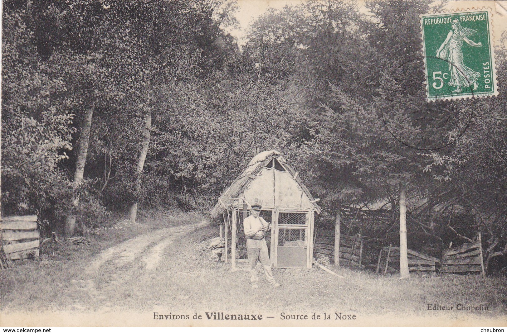 10. VILLENAUXE.  CPA. RARETÉ. SOURCE DE LA NOXE.ANIMATION.  ANNÉE 1908 + TEXTE  A DESTINATION DE ROMILLY - Autres & Non Classés