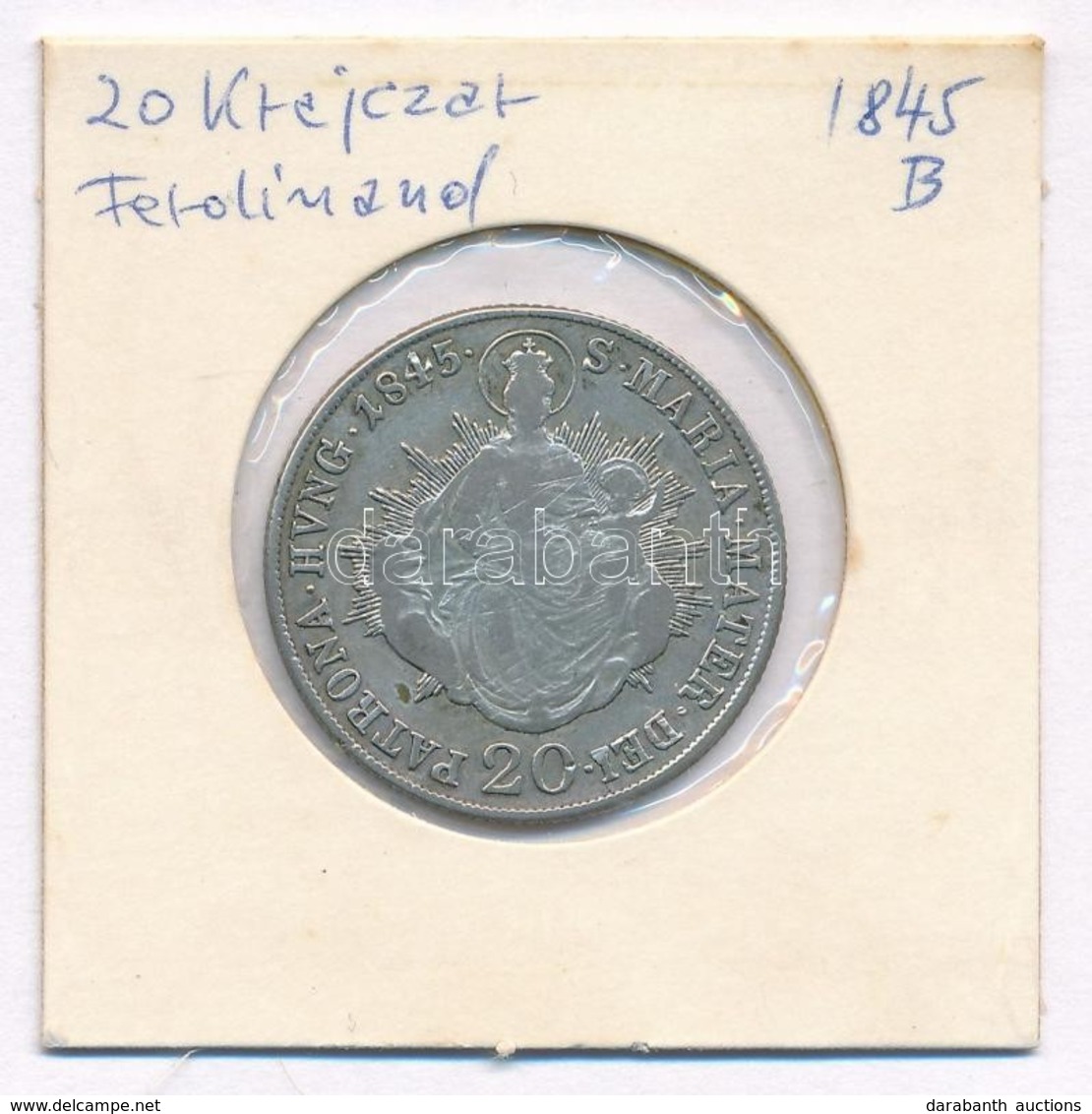 1845B 20kr Ag 'V. Ferdinánd' T:2-
Huszár 2081., Unger III.:1419. - Ohne Zuordnung