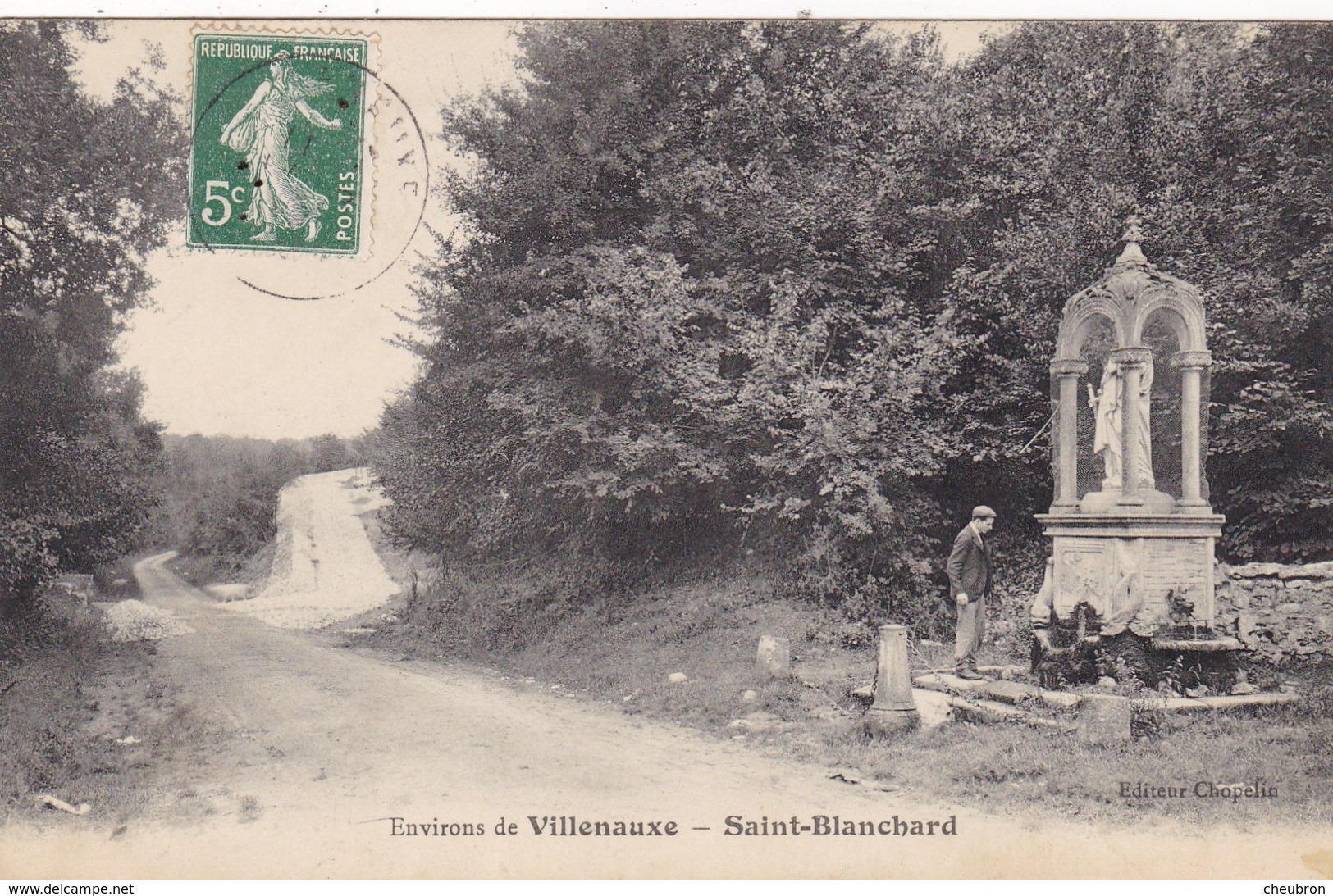 10. VILLENAUXE.  CPA. STATUE. DE SAINT BLANCHARD.ANIMATION.  ANNÉE 1908 + TEXTE  A DESTINATION DE ROMILLY - Autres & Non Classés