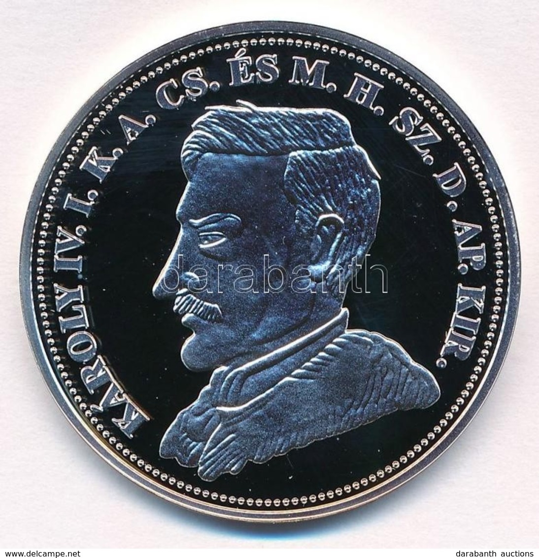 DN 'Királyi Koronák - IV. Károly 5 Korona 1909' Ag Emlékérem Tanúsítvánnyal (20g/0.999/38,61mm) T:PP Kis Patina - Ohne Zuordnung