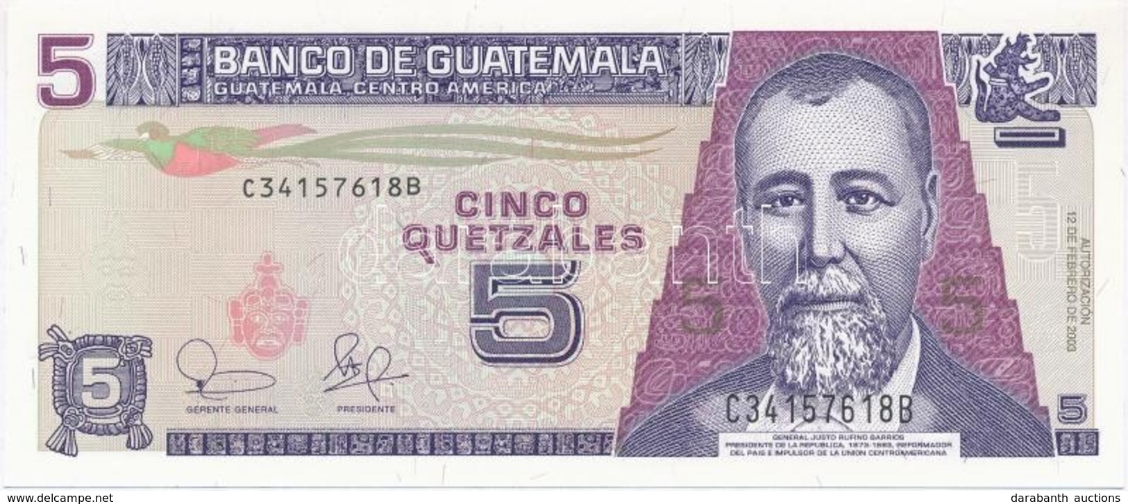 Guatemala 2006. 5Q T:I
Guatemala 2006. 5 Quetzales C:UNC - Ohne Zuordnung