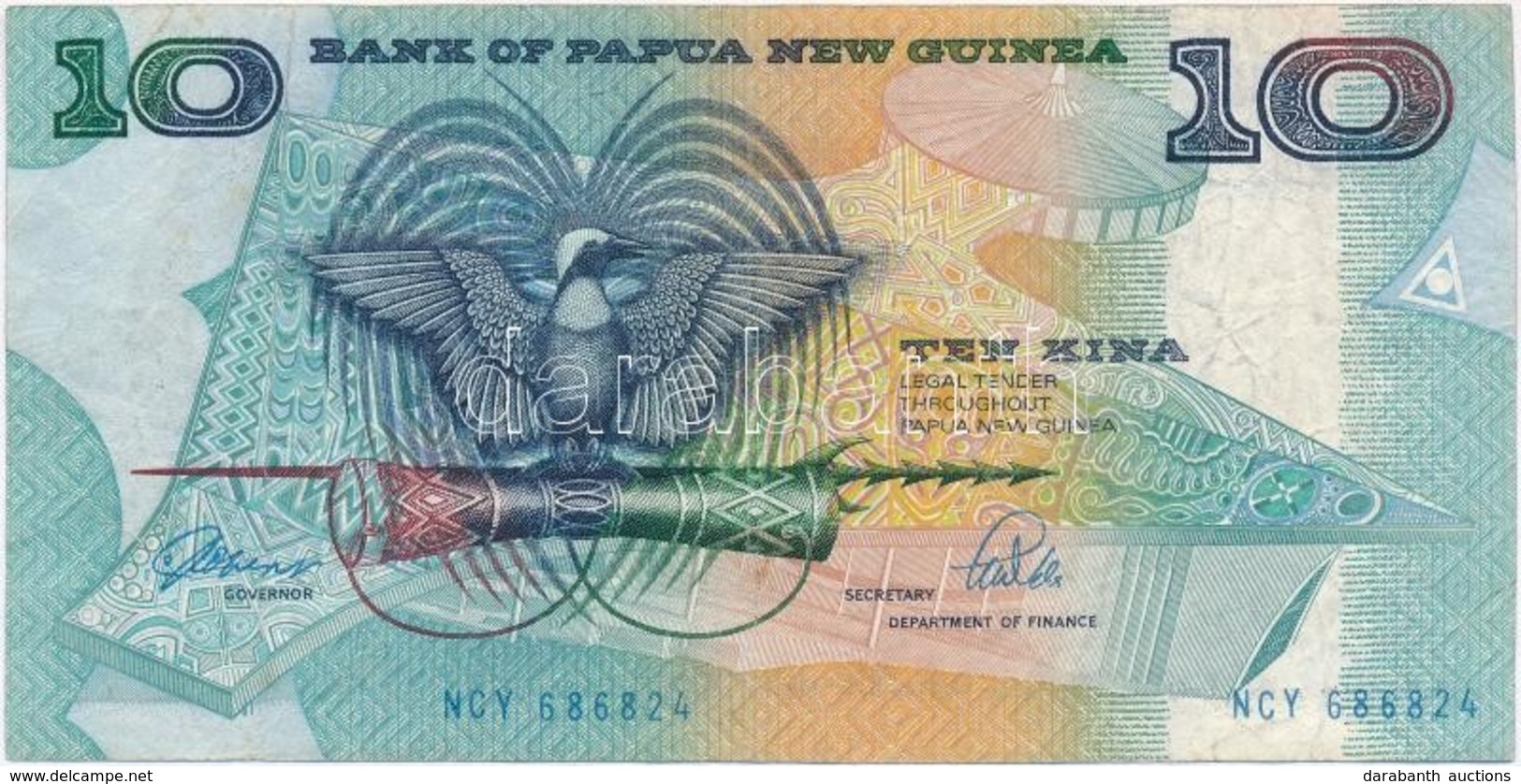 Pápua Új-Guinea 1988. 10K T:III 
Papua New Guinea 1988. 10 Kina C:F - Ohne Zuordnung