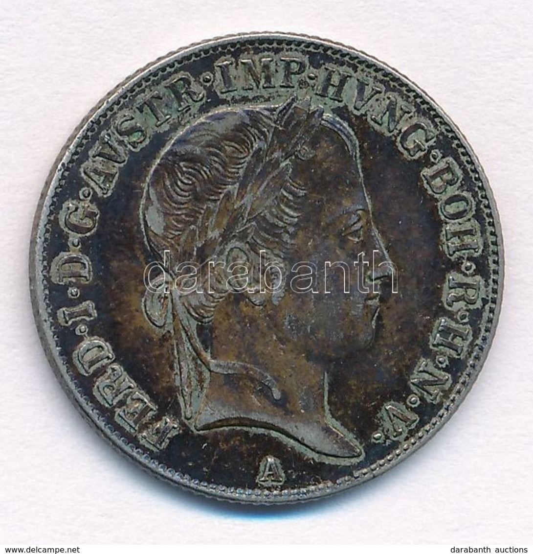 Ausztria 1846A 20kr Ag 'V. Ferdinánd' (6,66g) T:1- Patina
Austria 1846A 20 Kreuzer Ag 'Ferdinand V' (6,66g) C:AU Patina  - Ohne Zuordnung