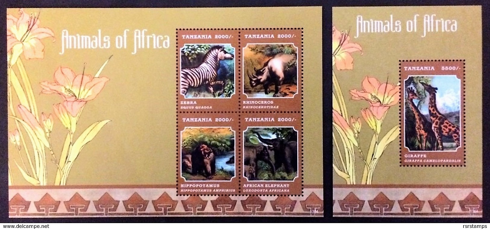 # Tanzania 2013**Mi.5034-38 African Mammals , MNH [11;83] - Giraffes