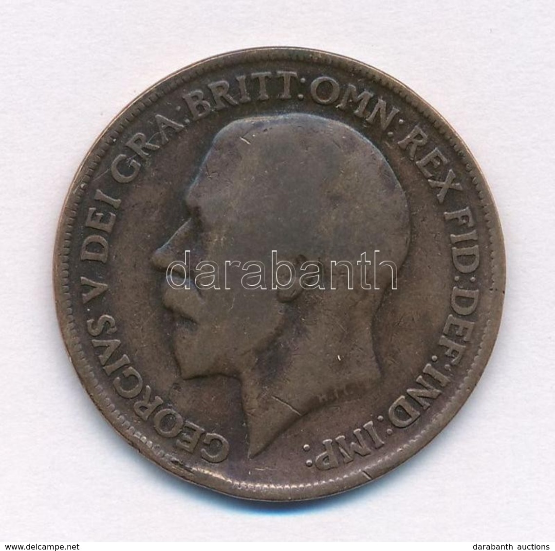 Nagy-Britannia 1919. 1p Br 'V. György' Hibás Veret, A Fej A Másik Oldalon Is Látszik T:3
Great Britain 1919. 1 Penny Br  - Ohne Zuordnung