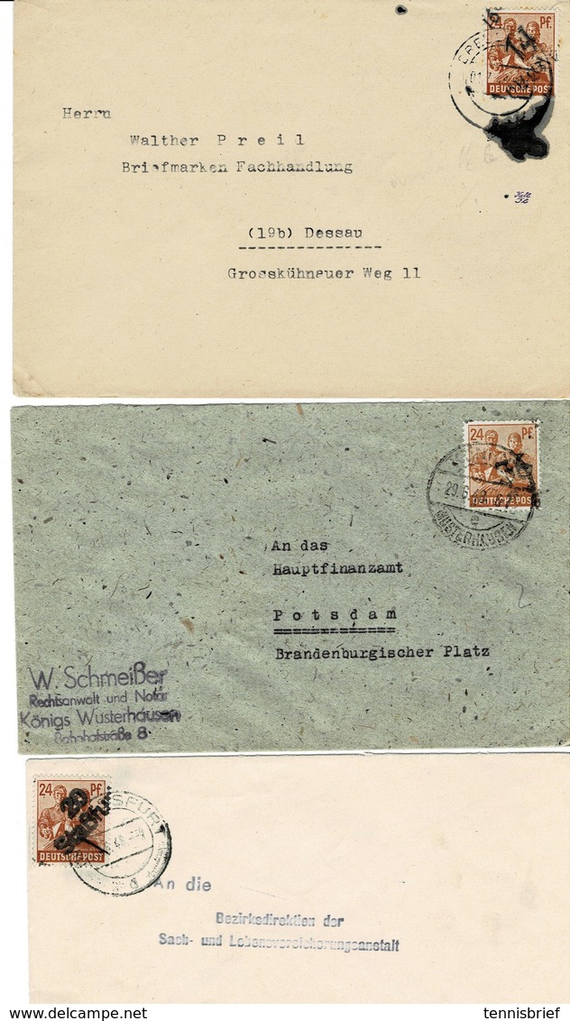 1948, Hand-Stp. 3 Bedarfs-Bfe., EF, Mi. 90.- , #a2151 - Lettres & Documents