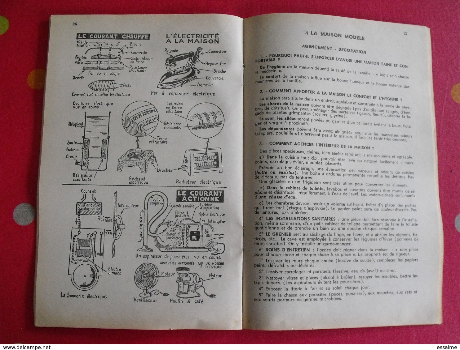 5 livrets memento  optique électricité sciences naturelles. Useldinger duolé Hennebelle assombre. 1954-1964