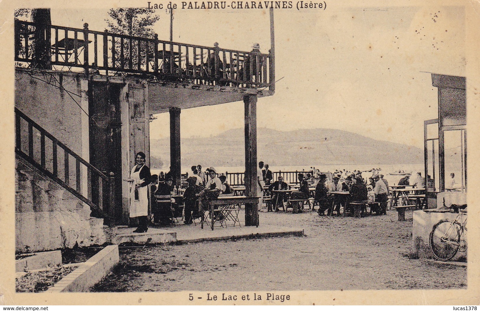 38 / LAC PALADRU CHARAVINES / LE LAC  ET LA PLAGE/ LE BAR - Paladru