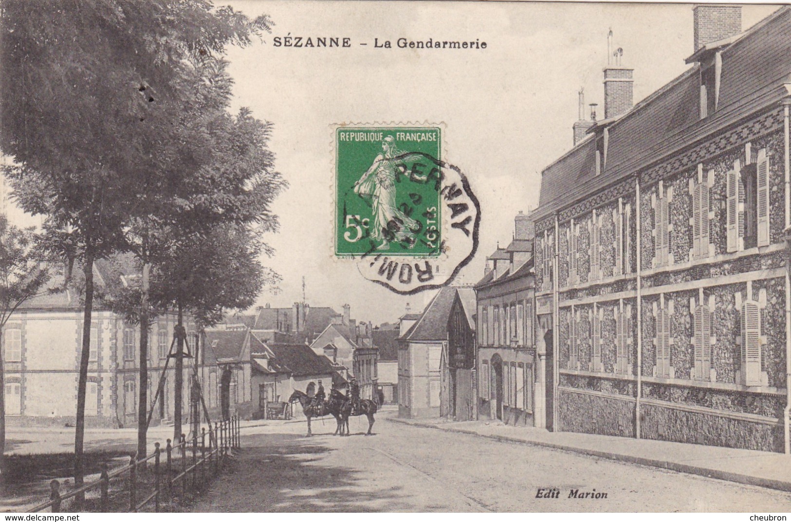 51. SEZANNE. CPA. LA GENDARMERIE.  ANIMATION GENDARMES A CHEVAL. ANNEE 1913 + TEXTE - Sezanne