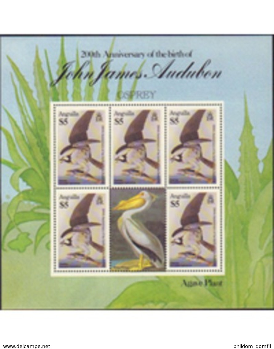 Ref. 597272 * MNH * - ANGUILLA. 1985. BICENTENARY OF THE BIRTH OF ORNITHOLOGIST J.J. AUDUBON . BICENTENARIO DEL NACIMIEN - Anguilla (1968-...)