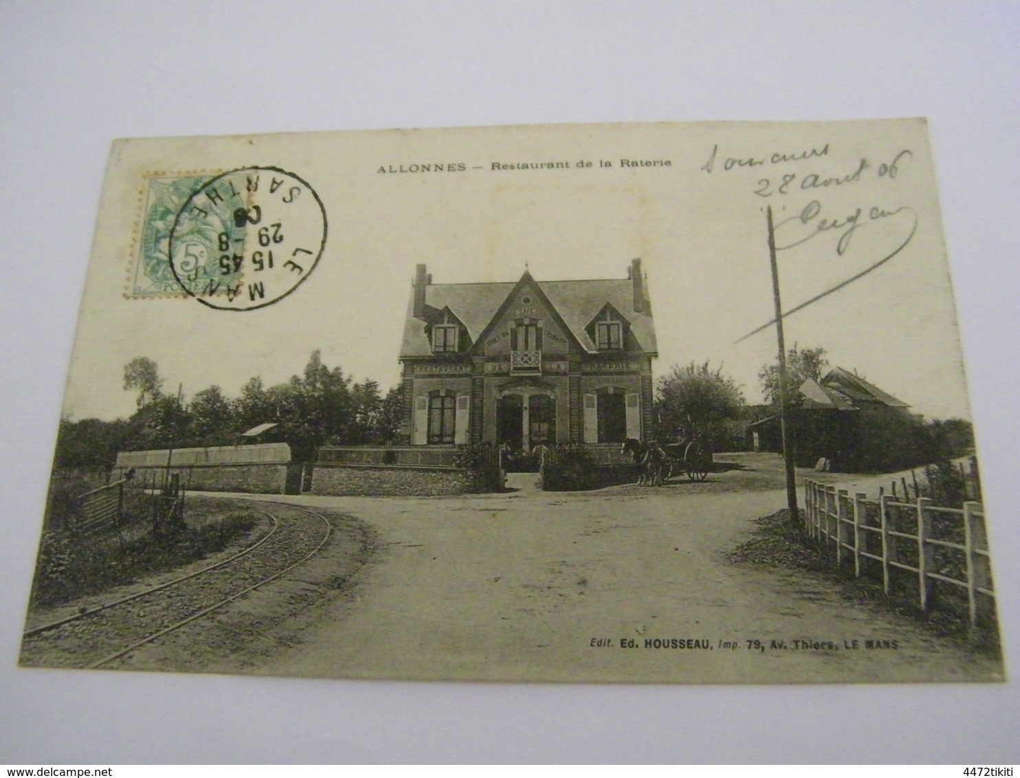 C.P.A.- Allonnes (72) - Restaurant De La Raterie - 1906 - SUP (CC 64) - Allonnes