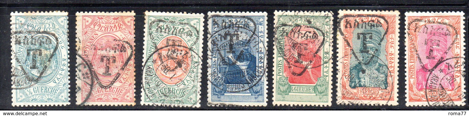 ETP209 - ETIOPIA 1913,  Segnatasse Yvert  N. 36/42  Serie Usata (2380A) - Etiopia