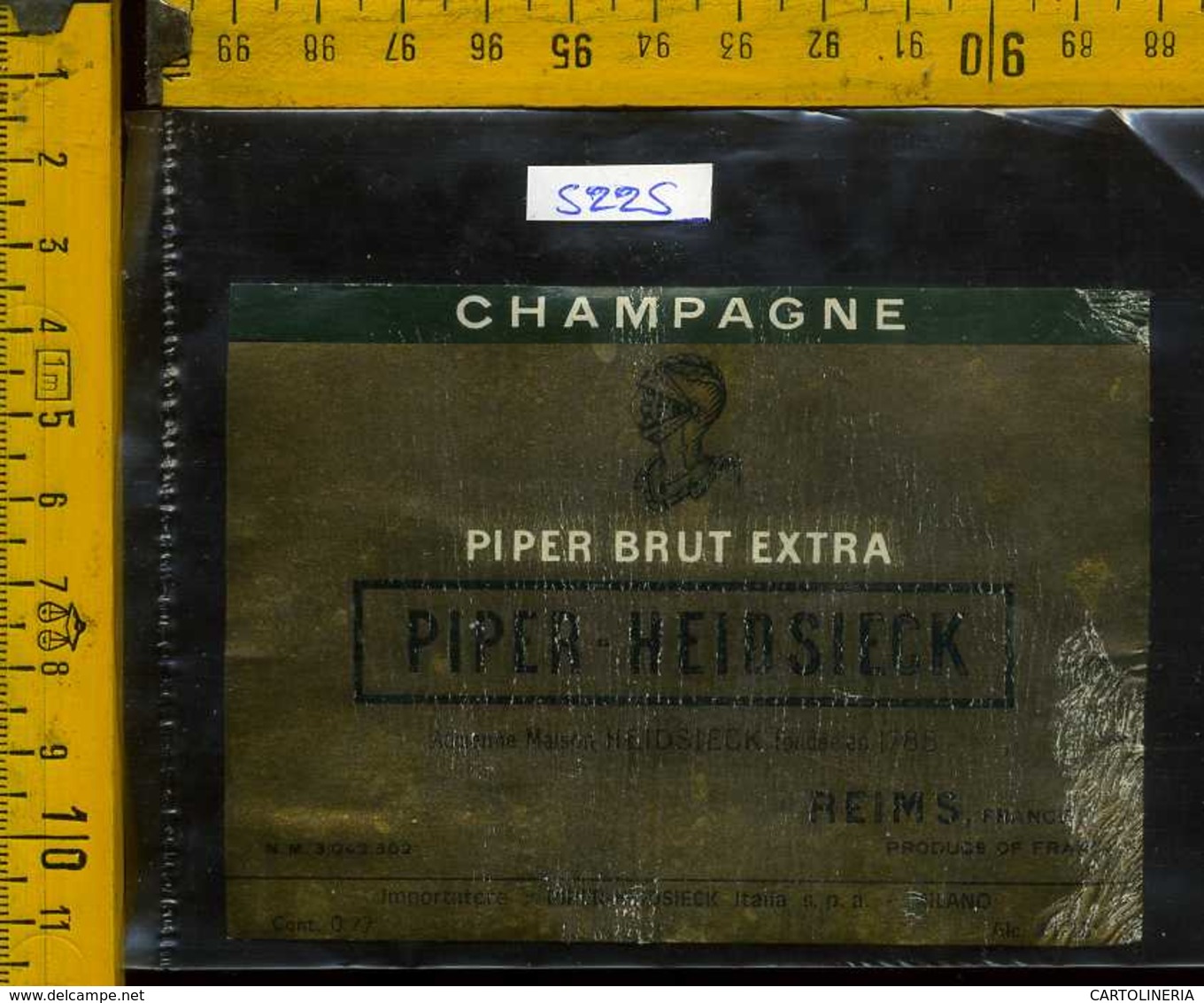 Etichetta Vino Liquore Champagne Brut Piper-Heidsieck 1964 - Francia - Altri & Non Classificati