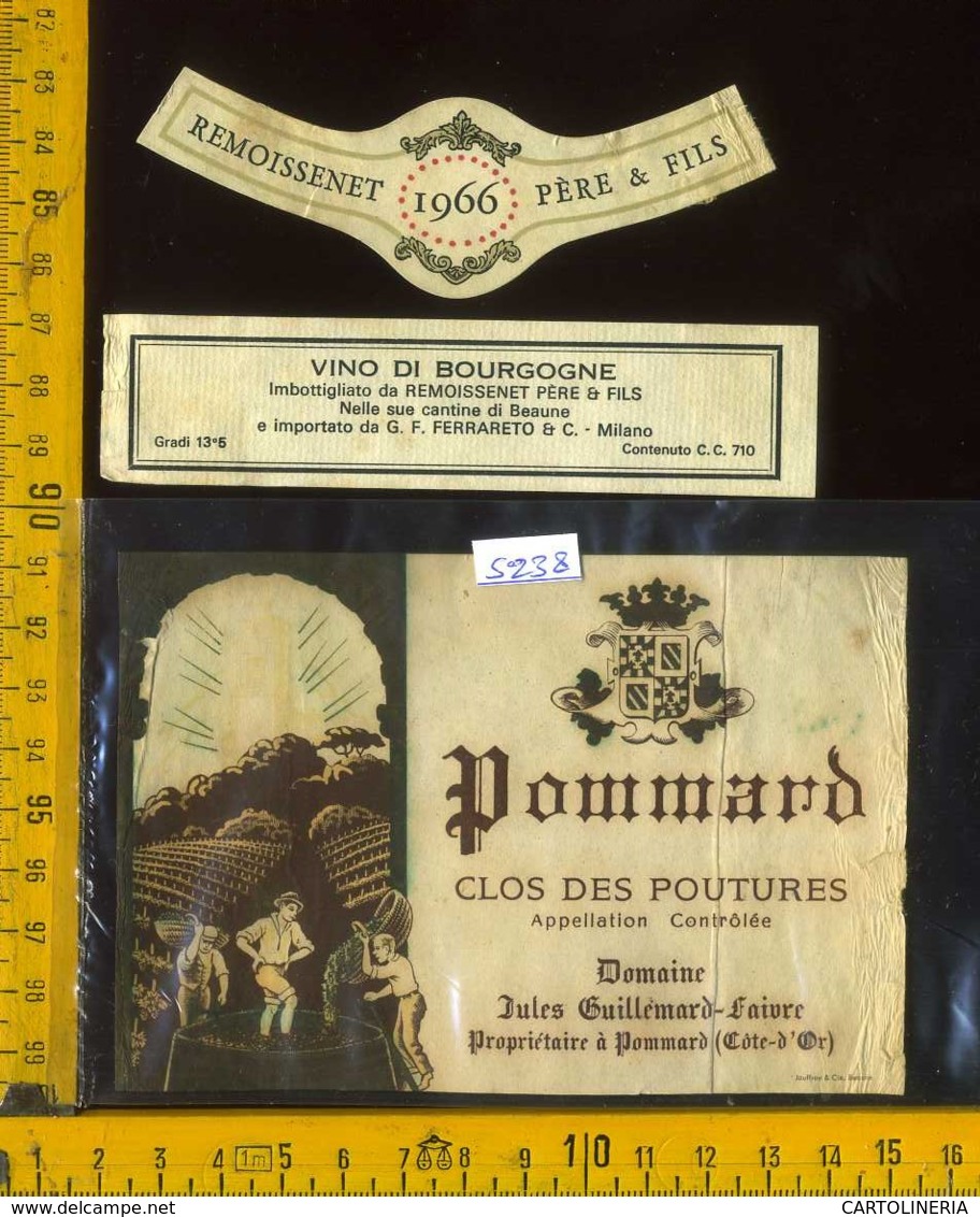 Etichetta Vino Liquore Pommard 1966- Francia - Altri & Non Classificati