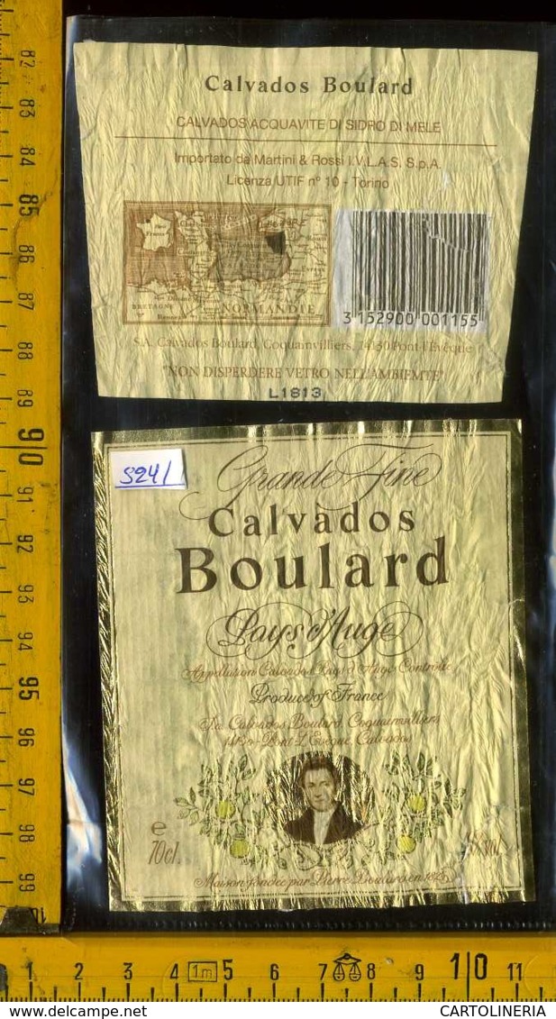 Etichetta Vino Liquore Calvados Boulard - Francia - Altri & Non Classificati