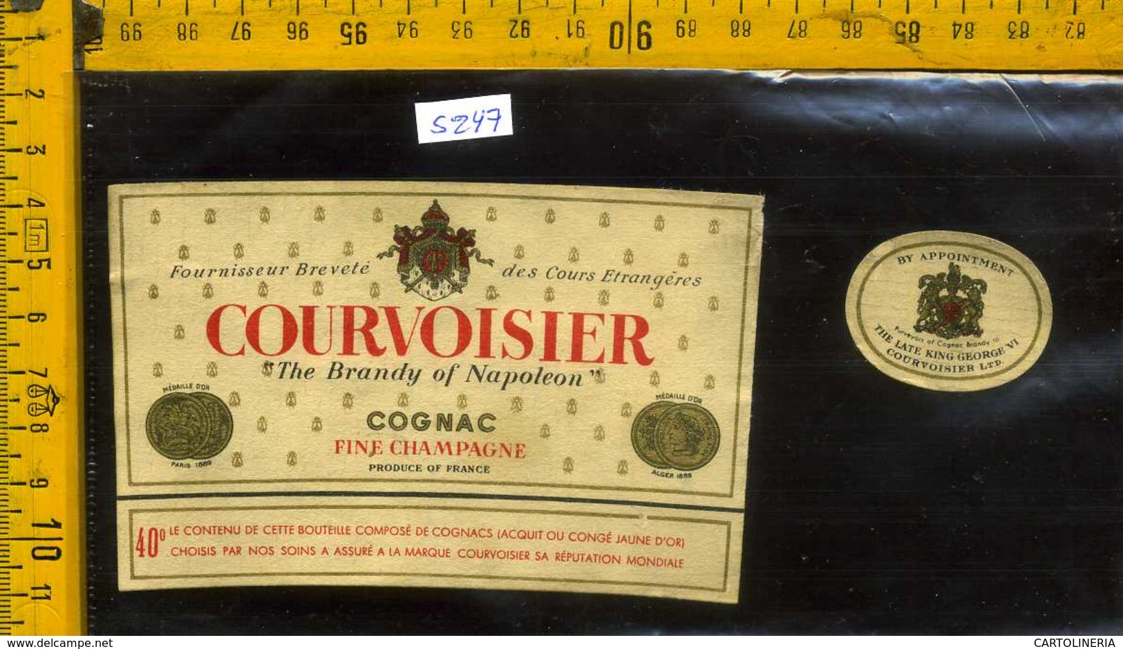 Etichetta Vino Liquore Cognac Courvoisier Napolèon - Francia - Altri & Non Classificati