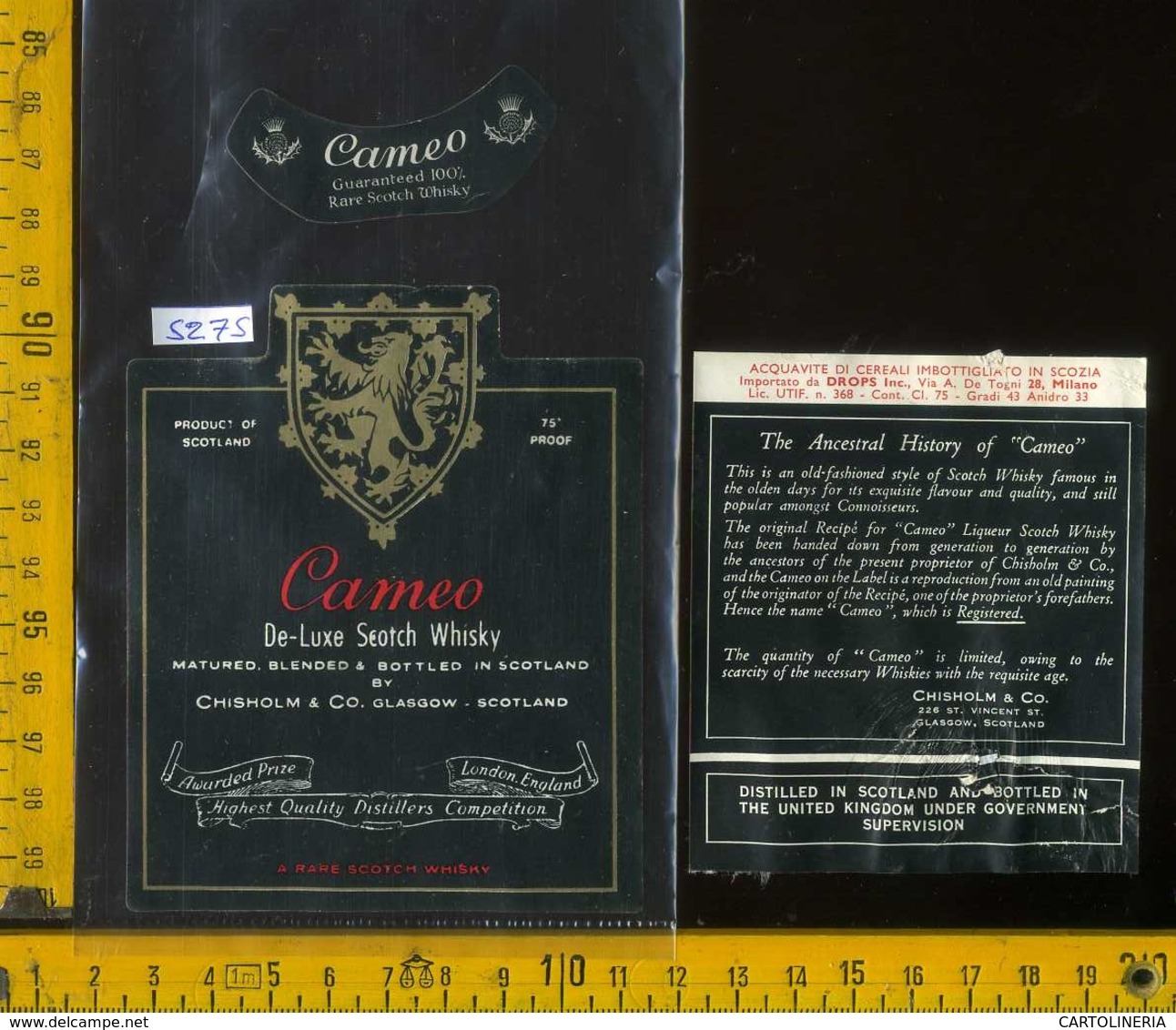 Etichetta Vino Liquore Scotch Whisky Cameo - Scozia - Altri & Non Classificati