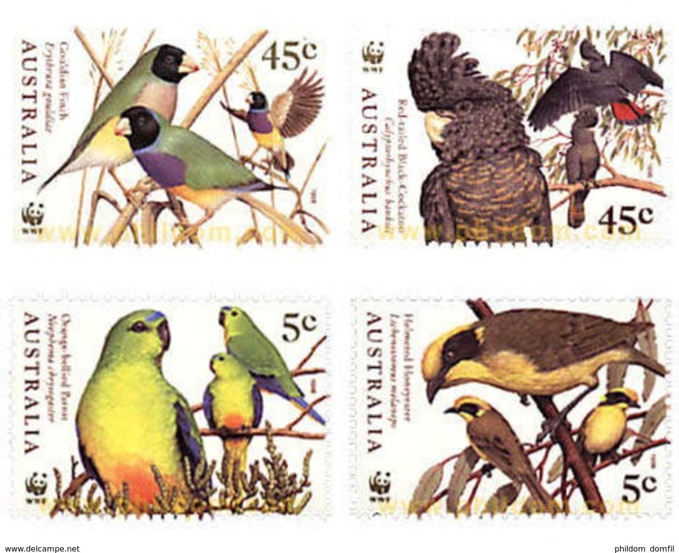 Ref. 77479 * MNH * - AUSTRALIA. 1998. AUSTRALIAN BIRDS IN DANGER OF EXTINCTION . AVES DE AUSTRALIA EN PELIGRO DE EXTINCI - Nuovi