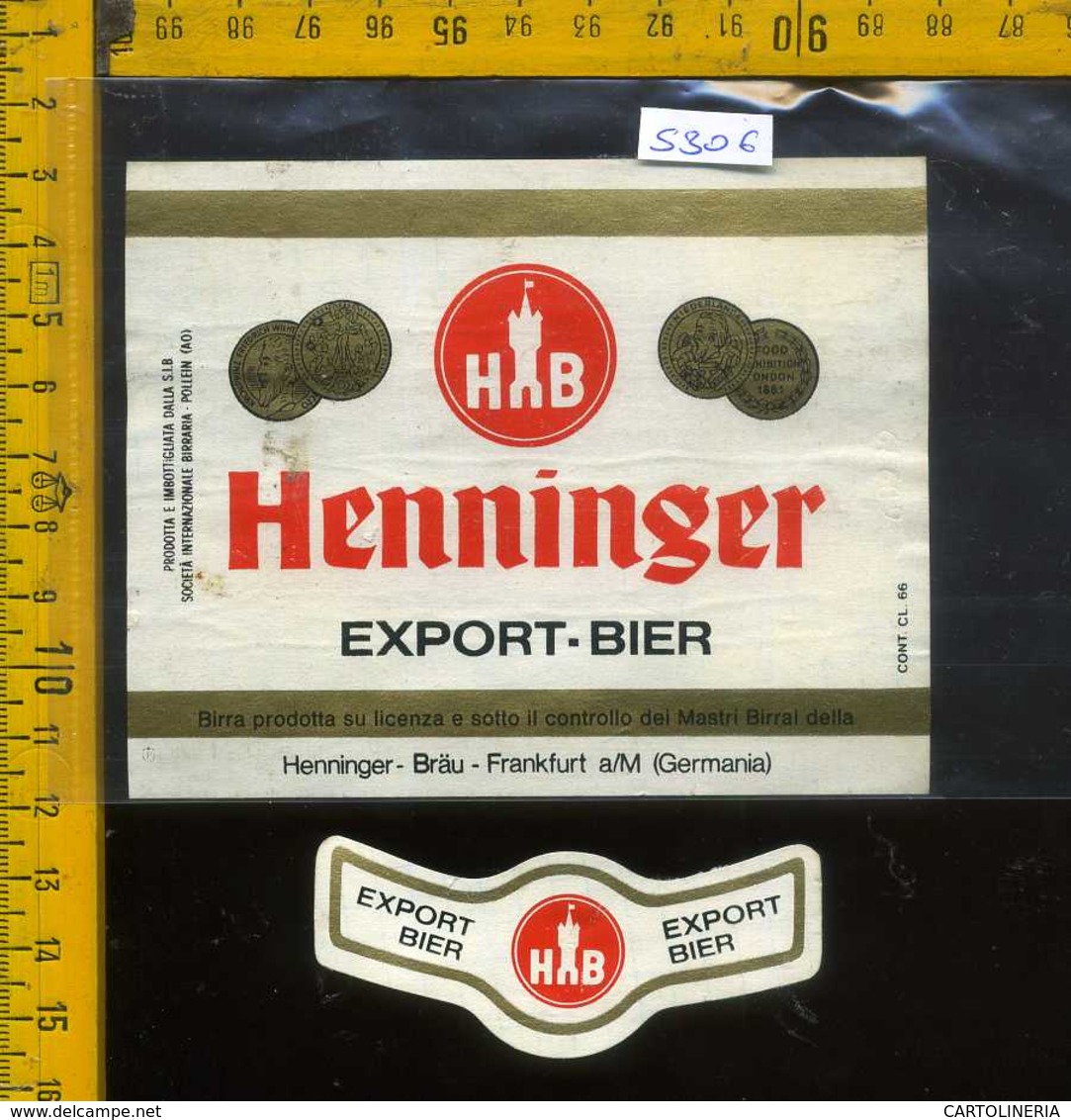 Etichetta Birra Henninger  Export-Bier - Germania - Birra