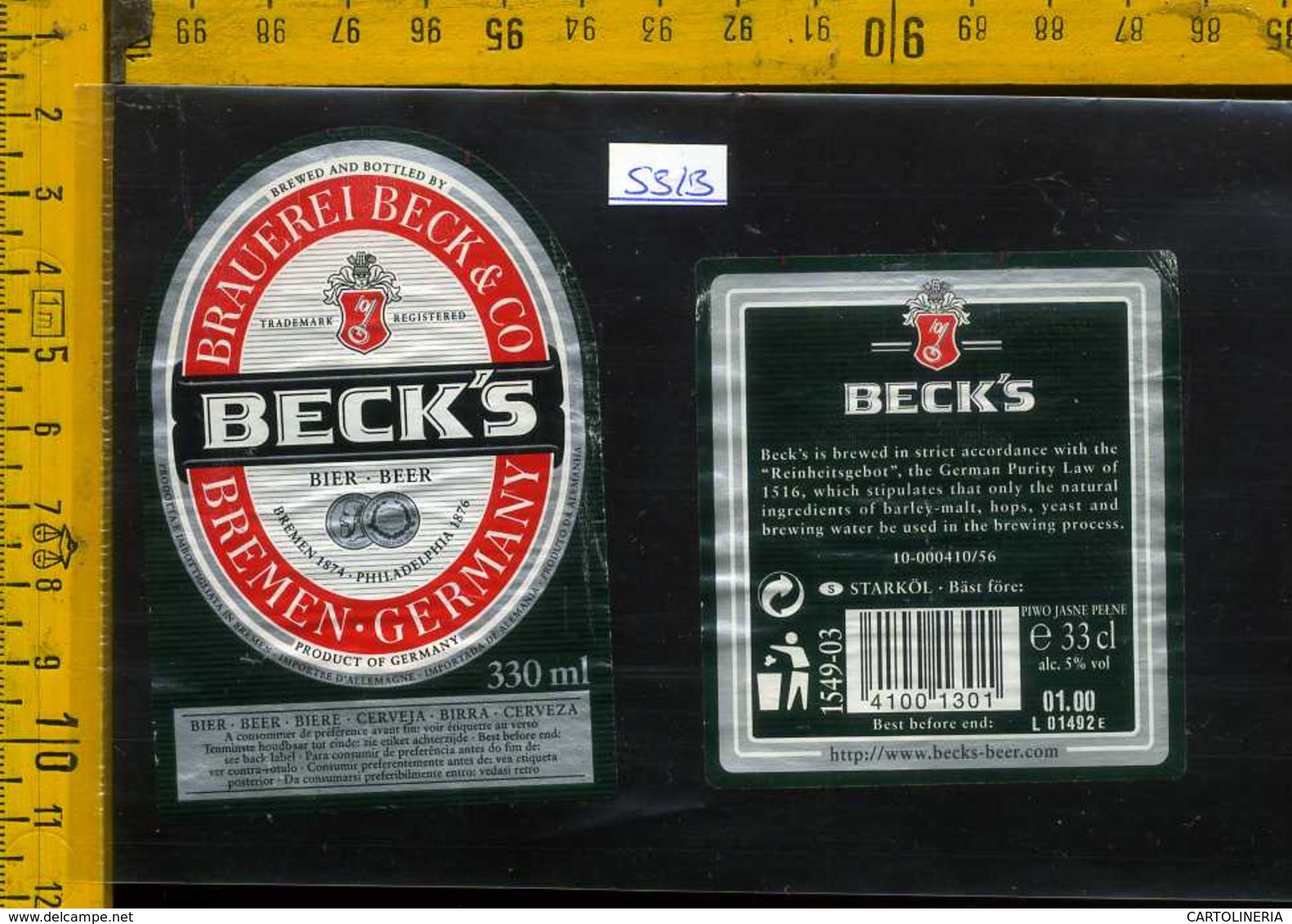 Etichetta Birra Brauerei Beck's - Germania - Birra