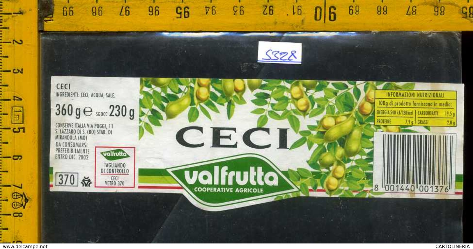 Etichetta Alimentare Ceci Valfrutta - MO - Altri & Non Classificati