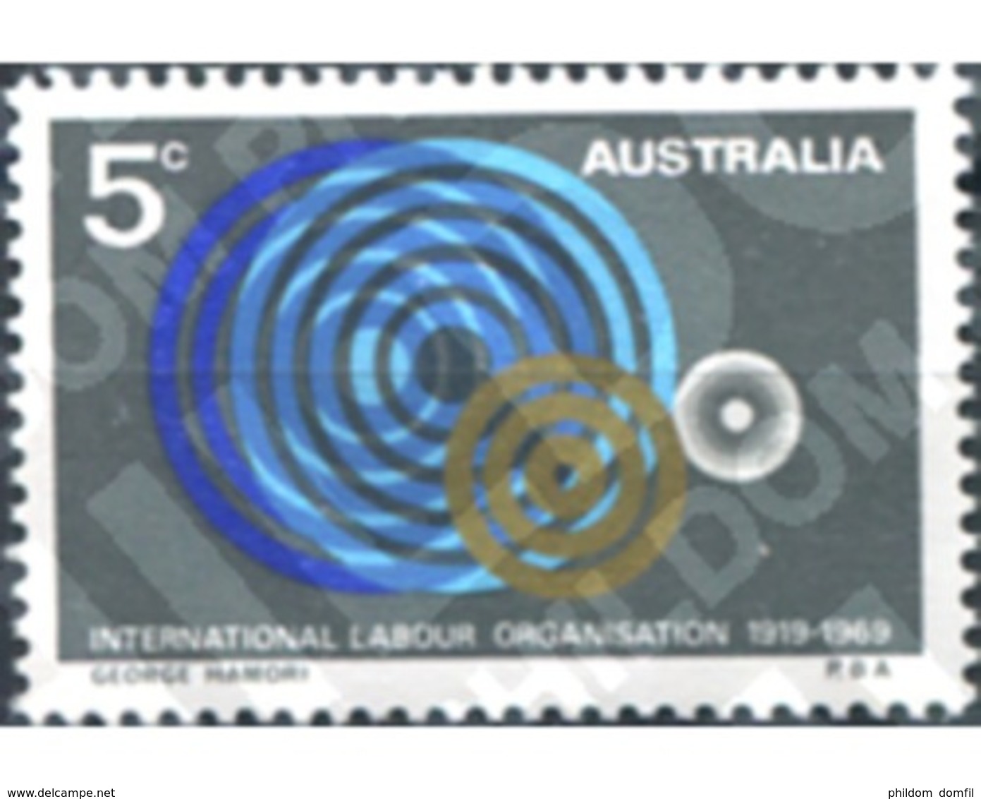 Ref. 161198 * MNH * - AUSTRALIA. 1969. 50th ANNIVERSARY OF THE INTERNATIONAL LABOR ORGANIZATION  . 50 ANIVERSARIO DE LA - Mint Stamps