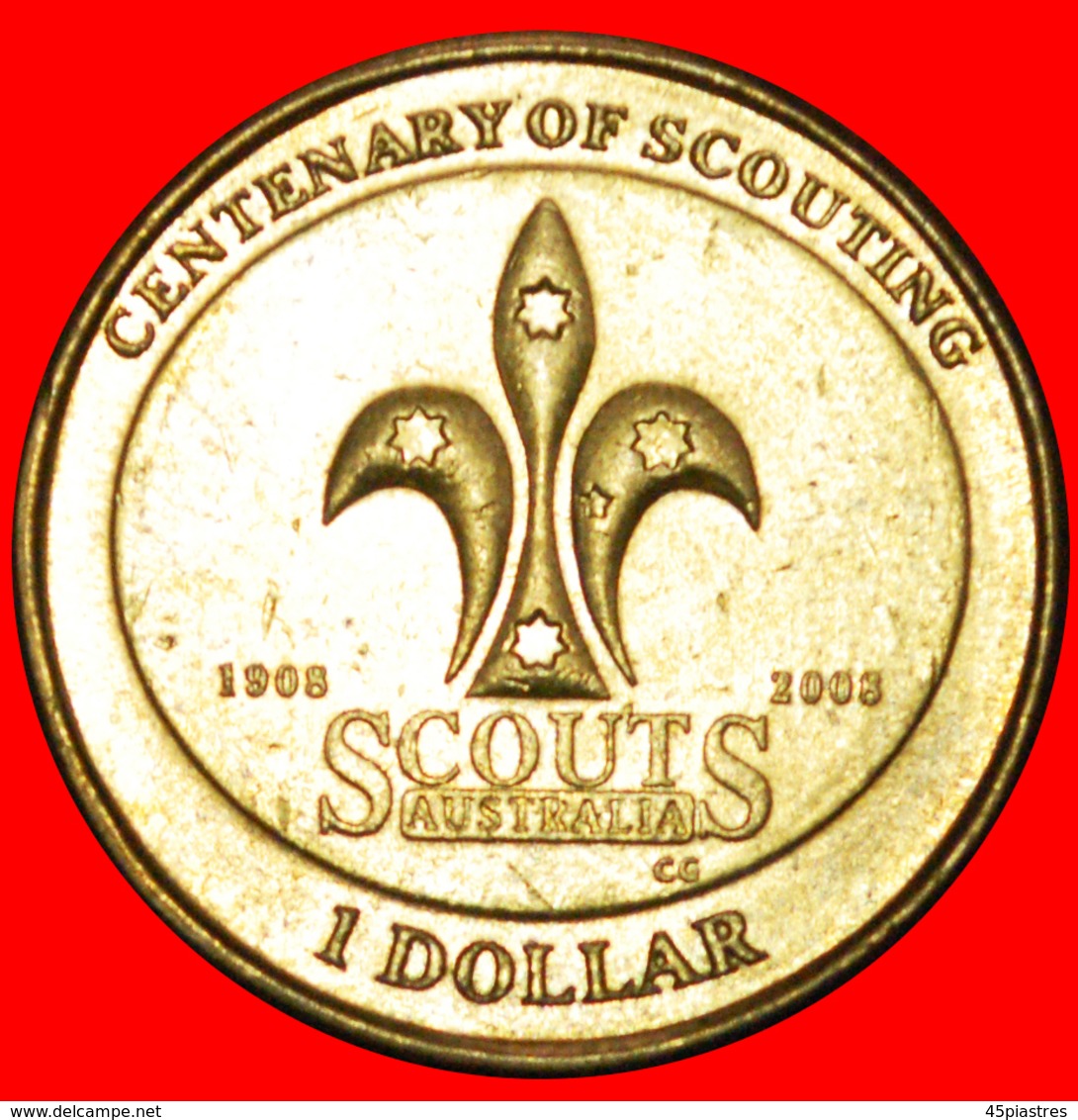 + SOUTHERN CROSS AND SCOUTS 1908: AUSTRALIA ★ 1 DOLLAR 2008 MINT LUSTER! LOW START ★ NO RESERVE! - Dollar