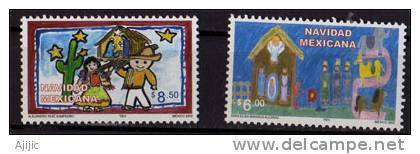 MEXIQUE.Noel Mexicain 2002.   Creche, Rois Mages Et Cactus.  2 T-p Neufs **  Yv.# 2030/31 - Kerstmis