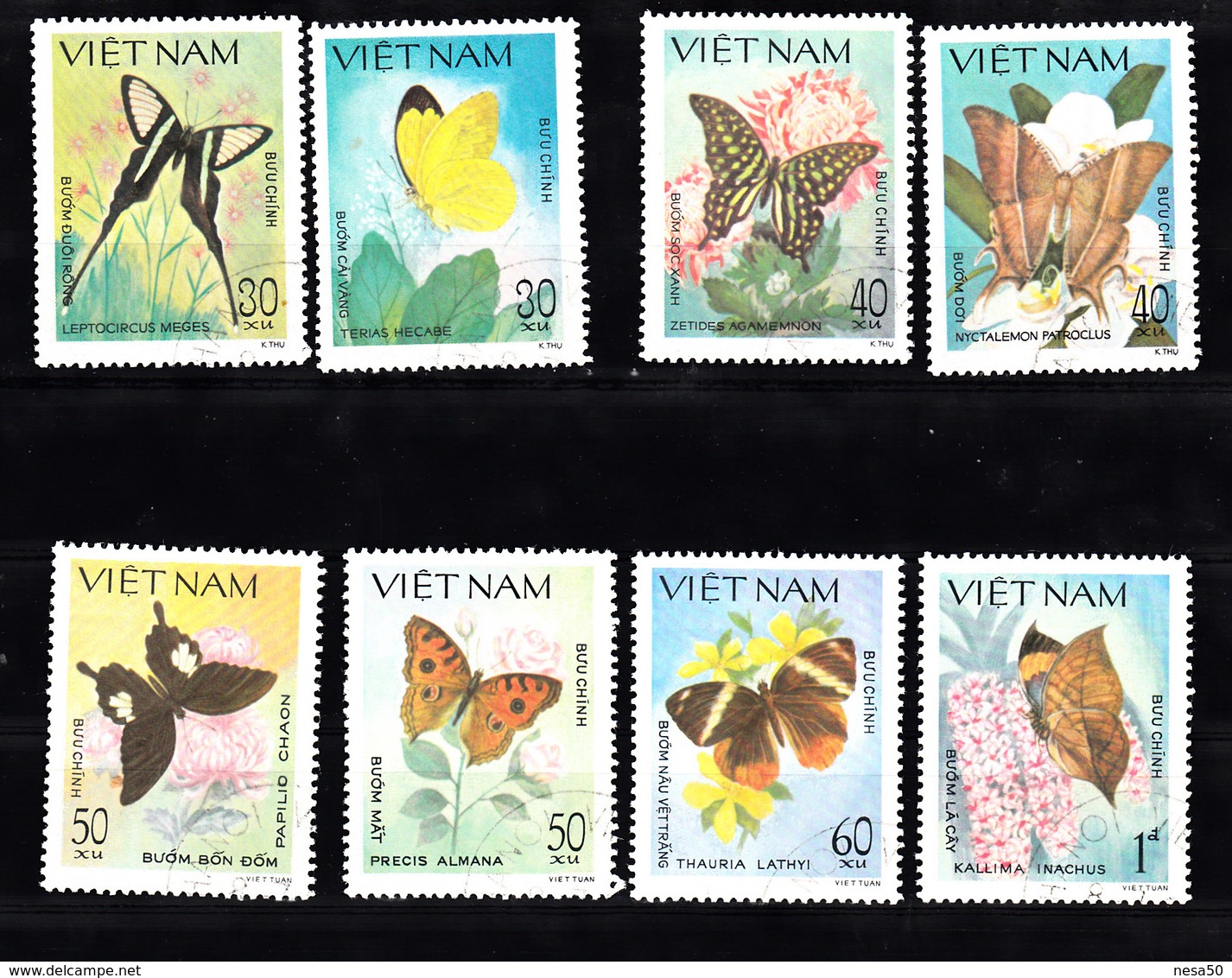 Vietnam 1983 Mi Nr  1353 - 1360 Vlinders. Butterfly - Vietnam