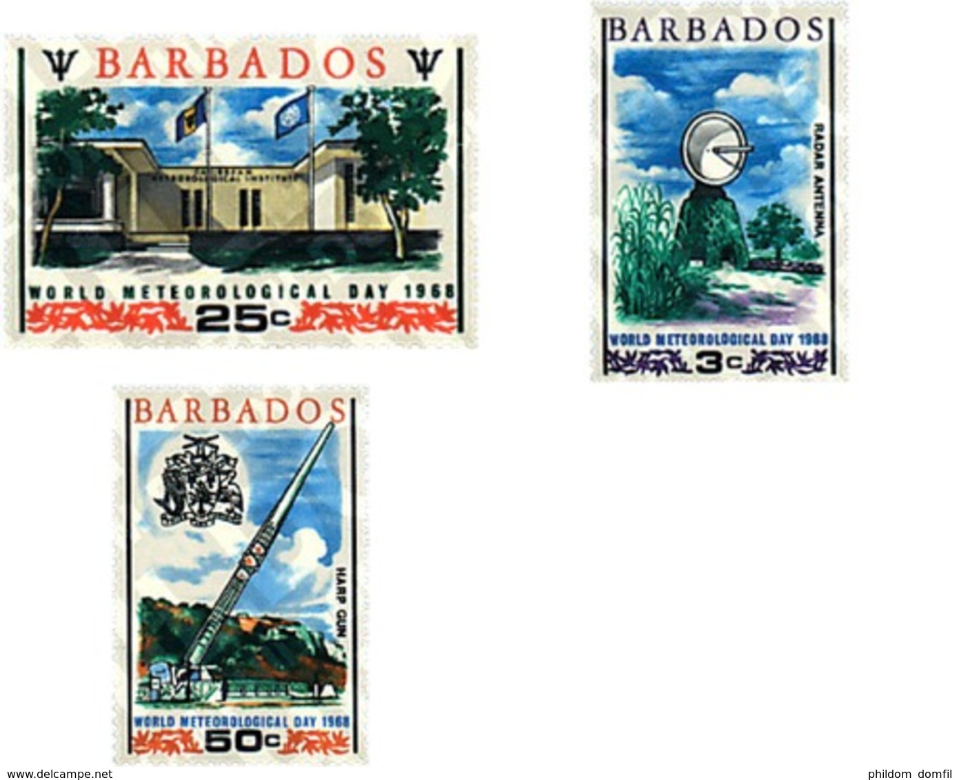 Ref. 33897 * MNH * - BARBADOS. 1968. WORLD METEOROLOGICAL DAY . DIA MUNDIAL DE LA METEOROLOGIA - Other & Unclassified