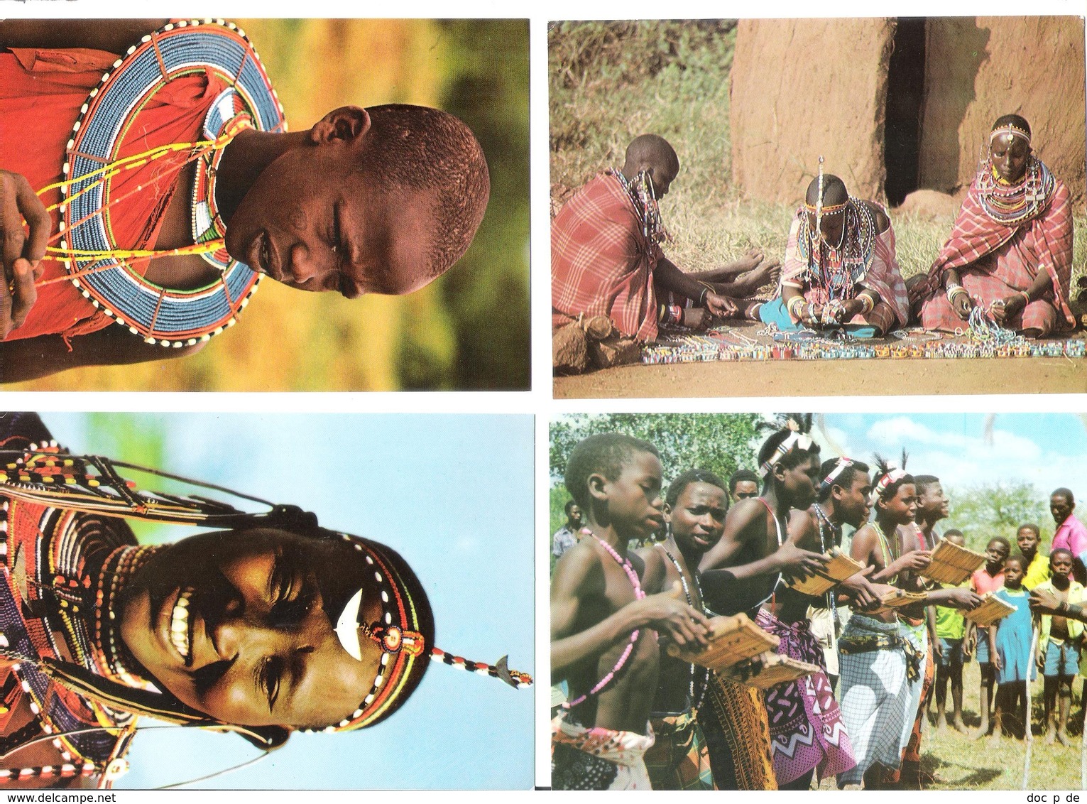 4 Cards - Africa - Kenya - Kenia - Masai Women - Girl - Giriama Dancers - Kenia