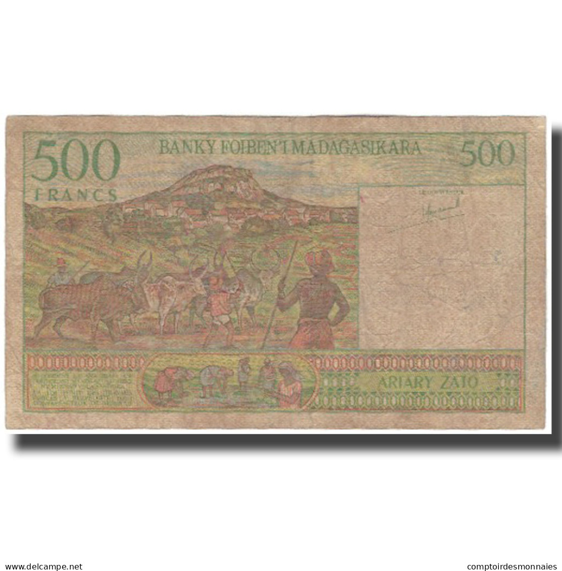Billet, Madagascar, 500 Francs = 100 Ariary, KM:75a, B+ - Madagascar