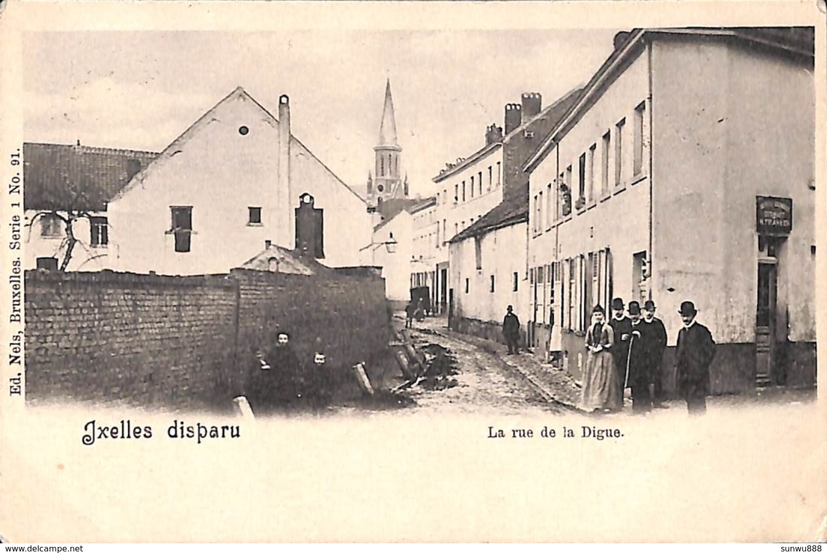 Ixelles Disparu - La Rue De La Digue (animée, Estaminet, Nels, Précurseur) - Ixelles - Elsene