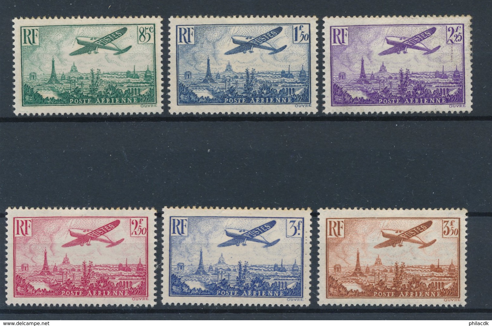 FRANCE - POSTE AERIENNE N°YT 8/13 NEUFS* AVEC CHARNIERE - COTE YT : 170€ - 1936 - 1927-1959 Ungebraucht