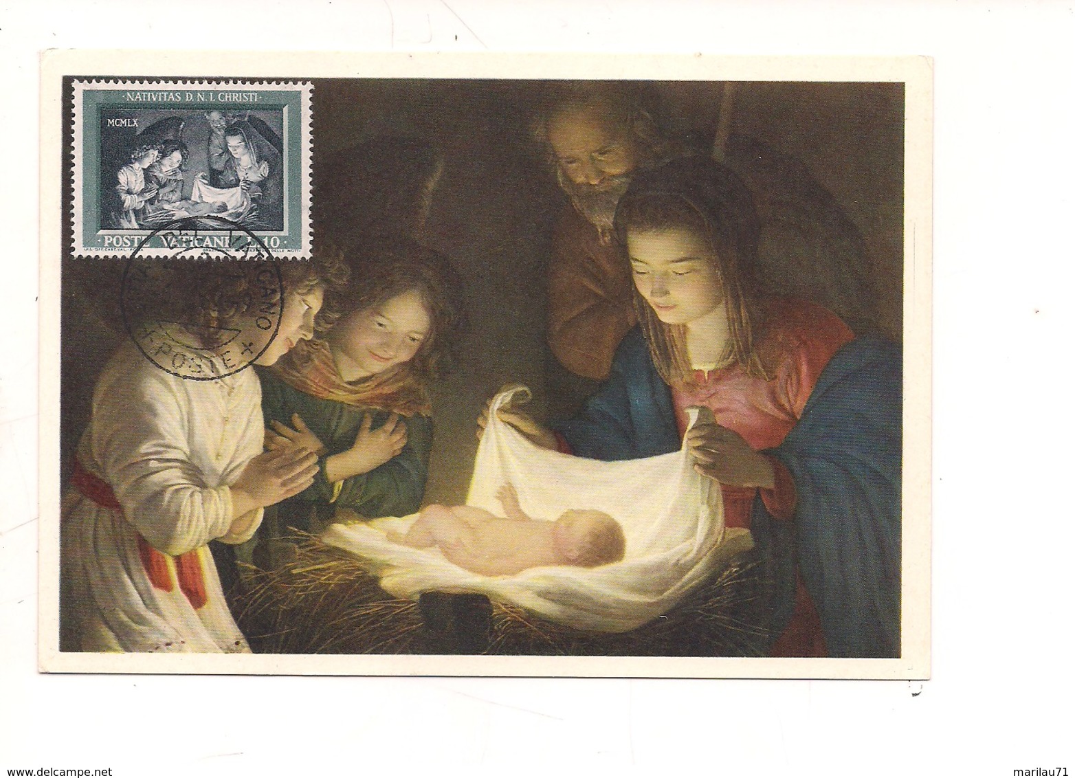 M9062 MAXIMUM CITTA' DEL VATICANO 1962 NATALE - Cartoline Maximum