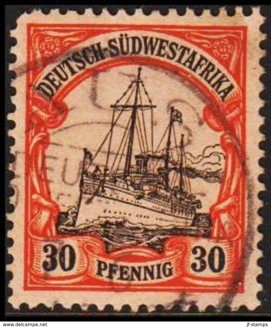 1900. DEUTSCH-SÜDWESTAFRIKA 30 Pf. Kaiserjacht SMS Hohenzollern. AUS DEUTSCH-SÜDWESTA... (Michel 16) - JF302990 - German South West Africa