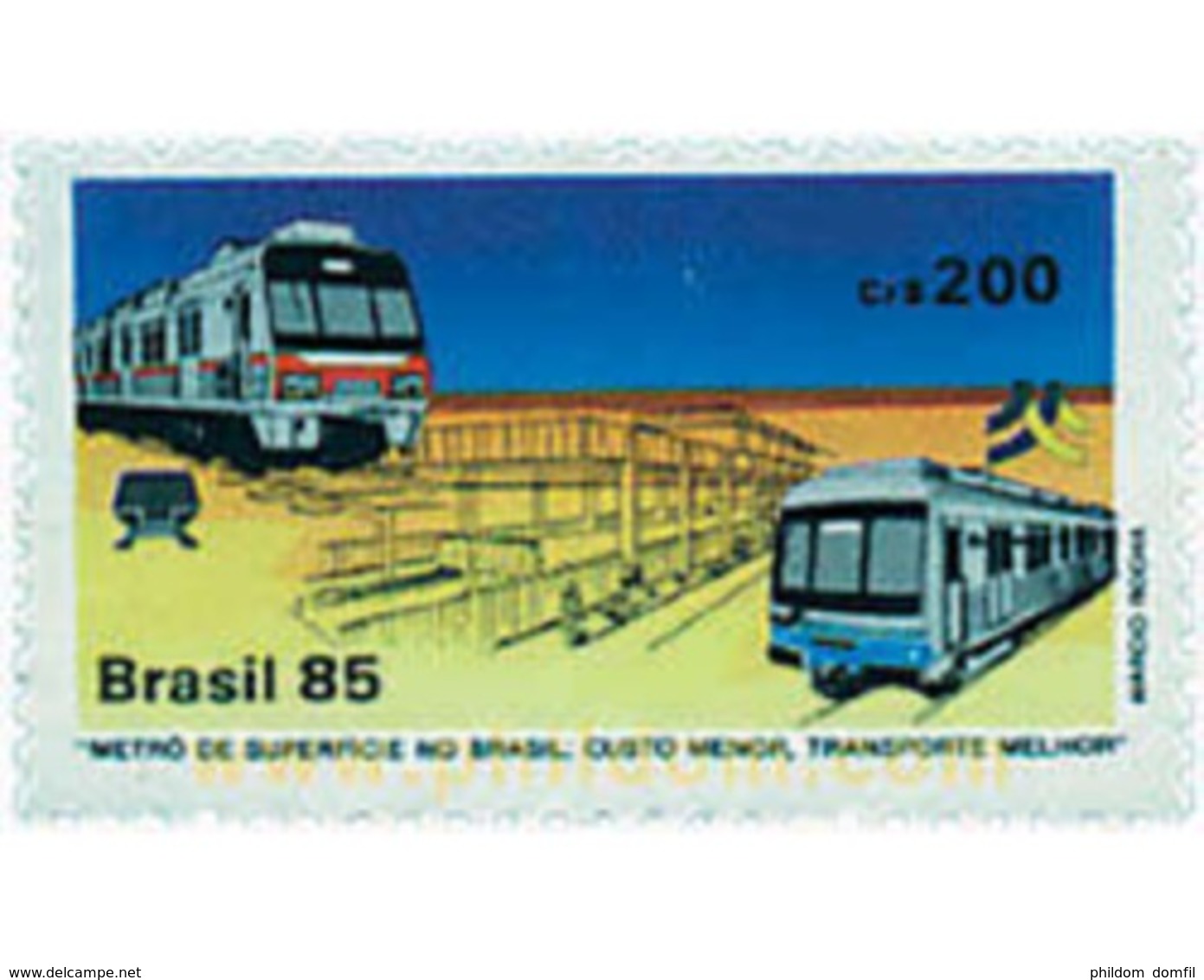 Ref. 57794 * MNH * - BRAZIL. 1985. SURFACE UNDERGROUND . METRO DE SUPERFICIE - Ongebruikt