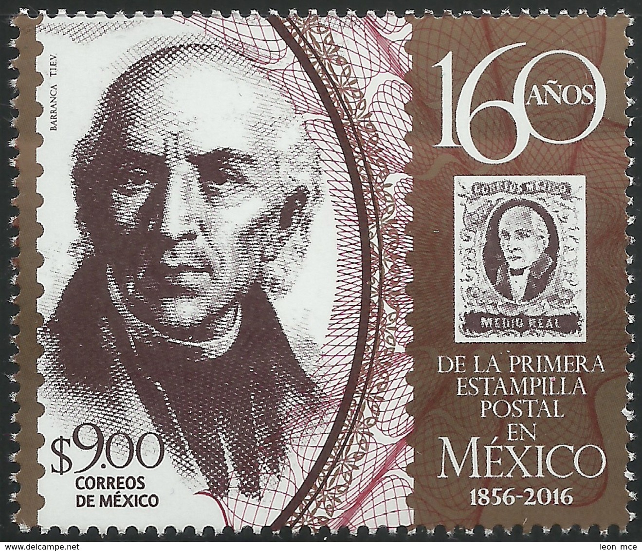 2016 160 Años De La Primera Estampilla Postal  México 1856-2016 MNH MIGUEL HIDALGO 160 Years Of The First Postage STAMP - Mexico