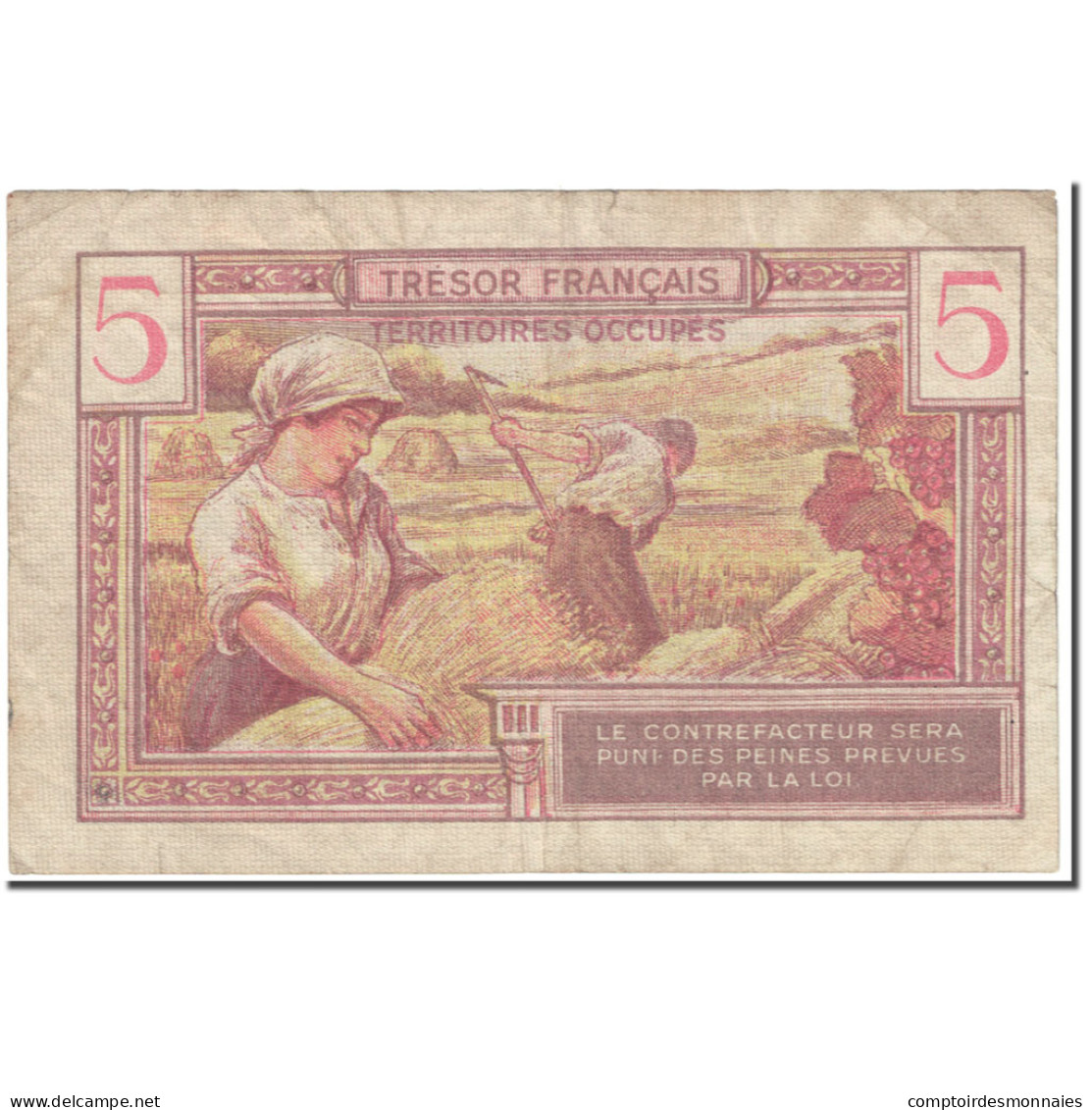 France, 5 Francs, 1947 French Treasury, 1947, Undated (1947), TTB - 1947 Trésor Français