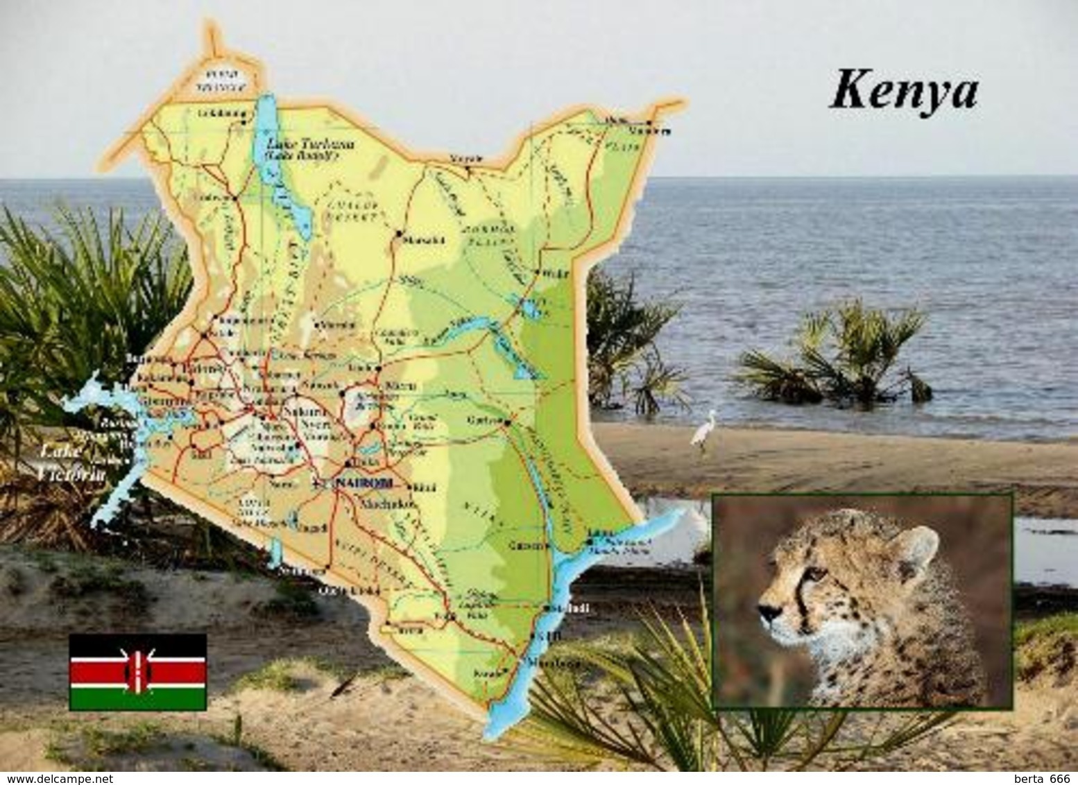 Kenya Country Map New Postcard Kenia Landkarte AK - Kenia