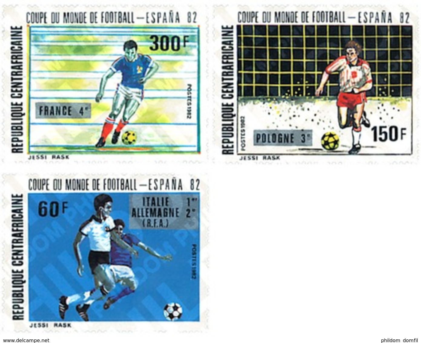 Ref. 27774 * MNH * - CENTRAL AFRICAN REPUBLIC. 1982. FOOTBALL WORLD CUP. SPAIN-82. Winner . COPA DEL MUNDO DE FUTBOL. ES - Zentralafrik. Republik