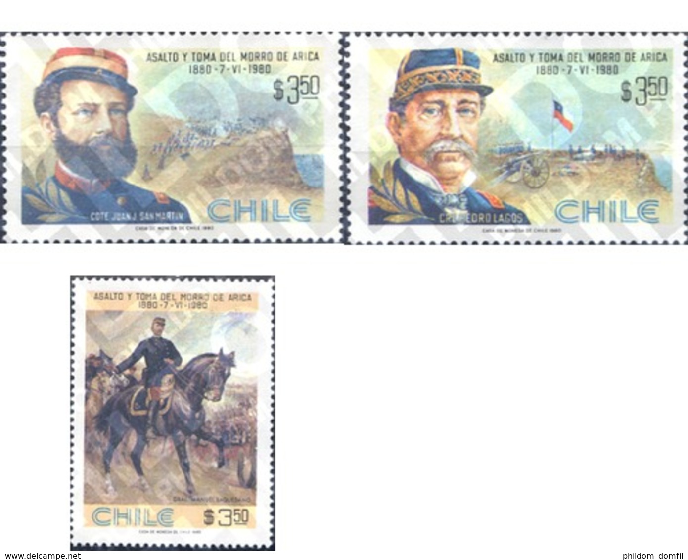 Ref. 29893 * MNH * - CHILE. 1980. CENTENARIO DE LA BATALLA DE MORRO DE AFRICA - Cile